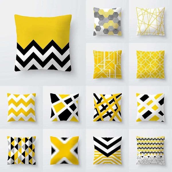 Nordic W Black Abstract Poetic Line Printed Pattern Cushion Cover for His Life Ro Sofa Decoration M241113