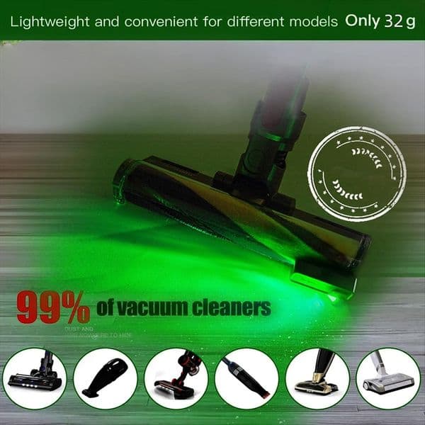 Upgrade Vacuum Cleaner Dust Display LED Light, Green light illuminates invisible mote hairs, Vacuum Dust Detector Light