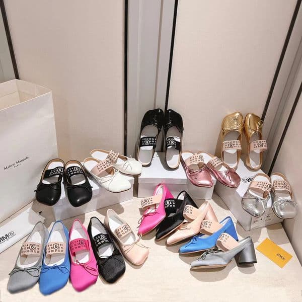 Designer Shoes MM6 Ballerina Women Tabi Ballet Mule shoes fashion calfskin leather Casual loafers Size 35-41