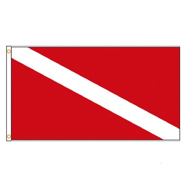 FLAGLINK 90x150 CM Diving FLAG Kayak Boat Flag Red Diver Down Safety Signal Marker Banner Flag