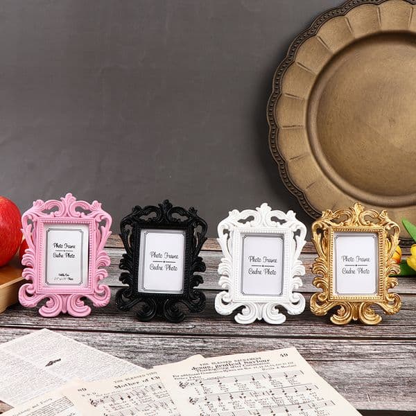 1pc Decorative Flower Retro Photo Wedding Home Decor Desktop Picture Frame Classic Baroque small photo frame H260310