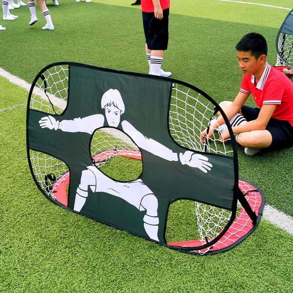 2 In 1 Folding Soccer Goal Portable Soccer Target Net Small Practice Soccer Net Lightweight for Indoor Outdoor