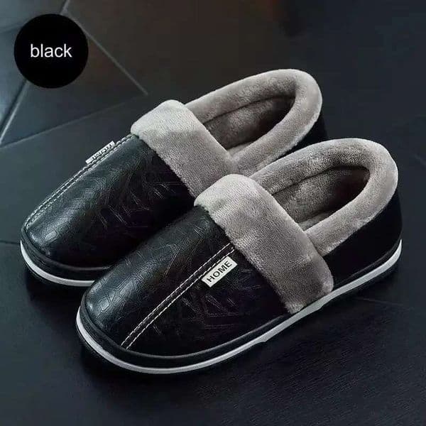 Large Size Waterproof Slippers Men Home Indoor Warm Non-slip Cotton Shoes Unisex Winter Women Sandals