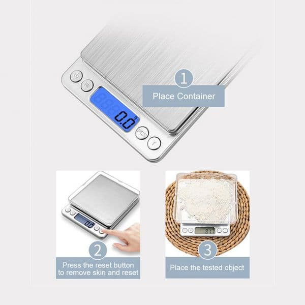 Easy To Store Electronic Scale Accurate Measurement Silvery Versatile Electronic Kitchen Scale Jewelry Scale Kitchen Supplies