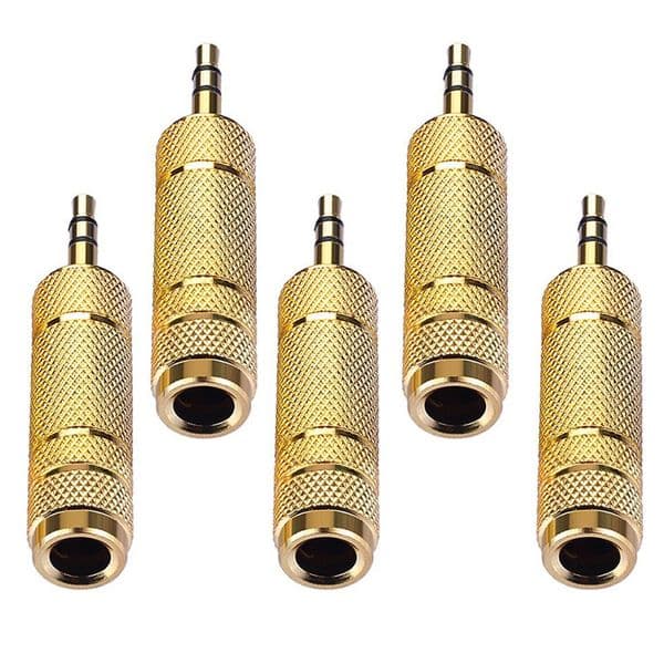 Male to 3.5MM Female Jack Plug Audio Headset Microphone Guitar Recording Adapter 6.5 3.5 Converter Aux Cable Gold Plated