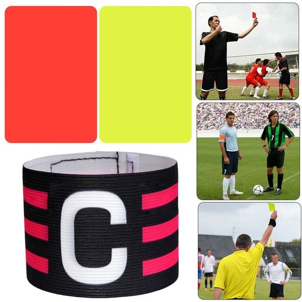 Soccer Captain Armband with Soccer Referee Cards Football Captain Armband Football Elastic Captain Armband for Sports Game
