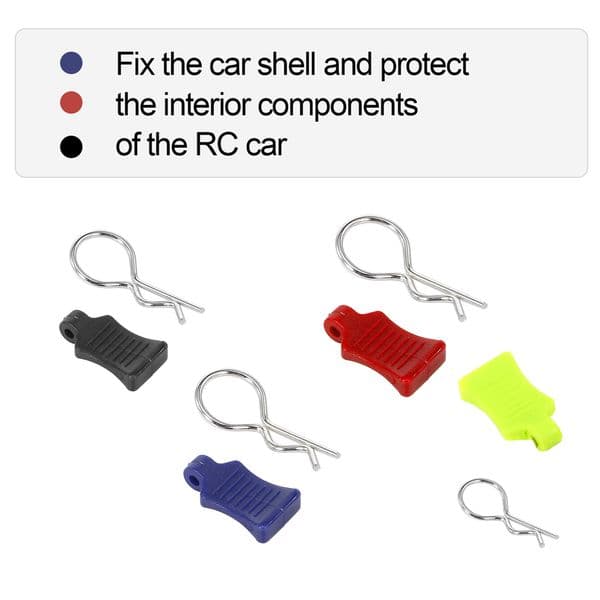 4x Body Clips R Pin with Bracket for 1/10 1/12 Redcat Axial RC4WD RC Crawler Car