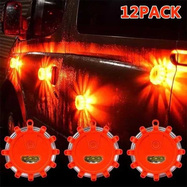 1/2/3/4/6/8/10/12Pcs LED Warning Light Built-in Battery 9Mode Safety Flare Dash Emergency Flashing Lamp Portable Strobe LightLX241113