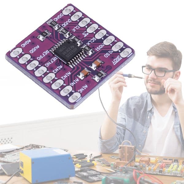 ADS1220 ADC SPI I2C Low-power 24 Bit ADC Analog To Digital Converter Module 2.3-5.5V Ultra Low Noise Analog To Digital Converter