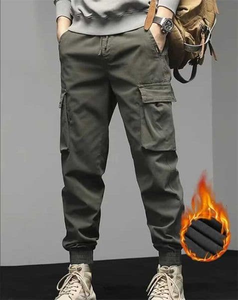 Handsome and thick windproof winter cotton pants for men with added fce and thick warm pants worn on top with pure cotton baXJ241112