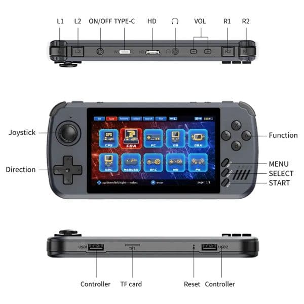 POWKIDDY X39 Handheld Game Console 4.5 Inch HD Screen Retro Video Game Players Cheap Children's Gifts Support Two-Player Games