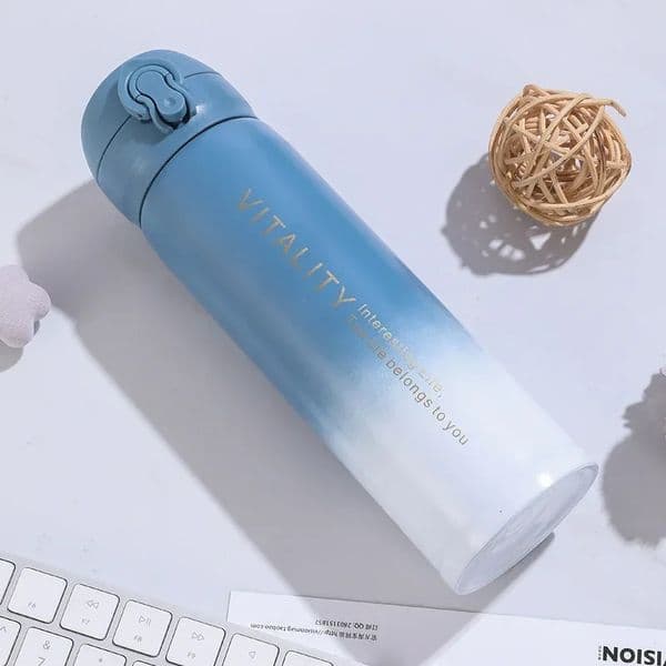 500ml Gradient Bounce Vacuum 304 Stainless Steel Insulated Cup Outdoor Portable Water Bottle with Buckle 241113