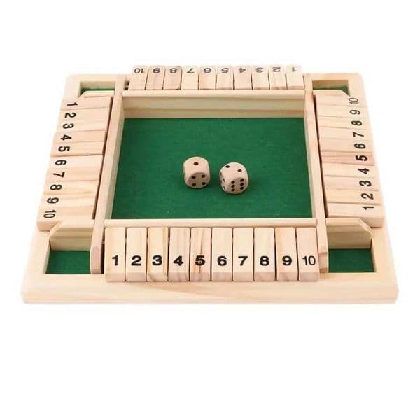 Deluxe Four Sides No.10 Close Box Chessboard Game Set Dice Party Club Drinking Game Adult Family W241114