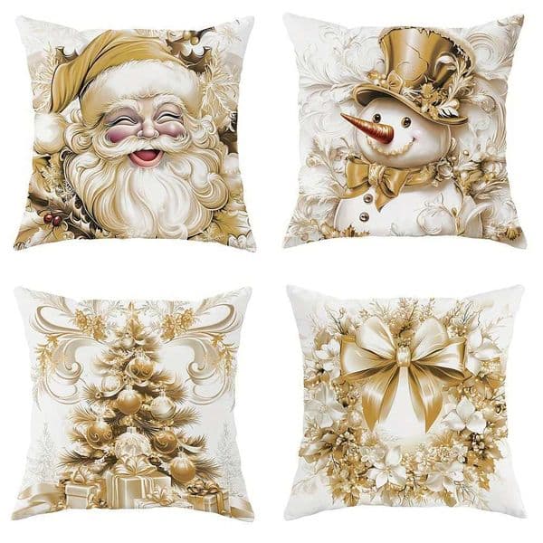 Christmas decoration box New Years gift Santa Claus garden snowman pattern home decoration sofa cushion cover W241113