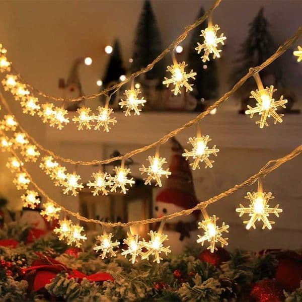 1/3/6M LED Snow Fairy Lamp Battery/USB Power Copper Wire Garden Lamp New Years Garden Wedding Living Room Decoration X241114
