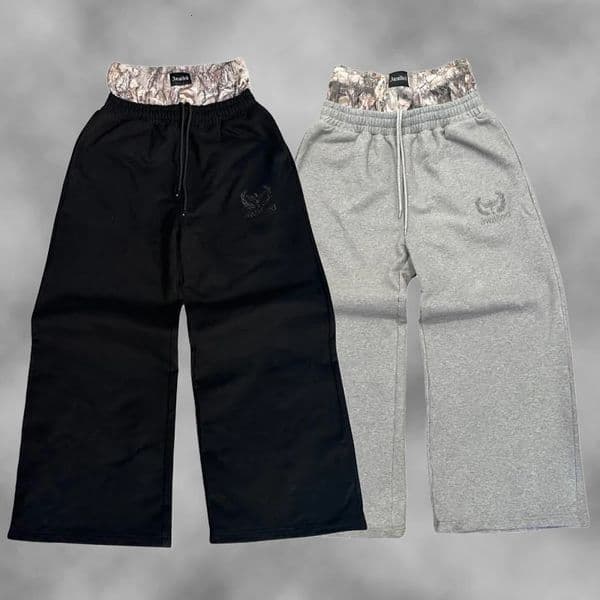 Y2K Trend Sweatpants Camouflage Embroidered Pattern Streetwear Men Women Clothing Retro Camo Baggy Pants Unisex Wide Leg 241107