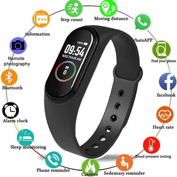 New Arrival M4 Intelligent Mens Digital Wah Bracelet Text Smartwah Rate Monitor Pedeter Calorie Counter Health Exercise Tracker Wah Z241114