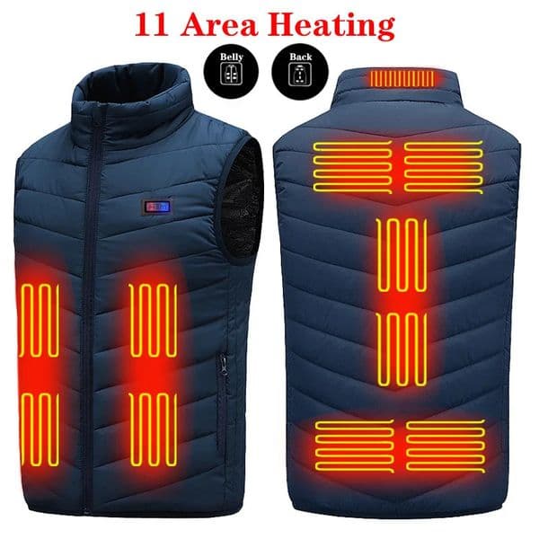 11 areas self heating vest mens warm jacket USB battery powered womens warm vest warm winter clothing 241111