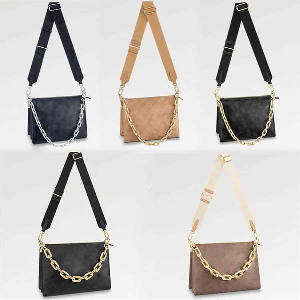 7A Quality Luxury Small Pockets COUSSIN Real Leather Bag Womens Mens Tote Crossbody Designer Fashion Press Purse Gold Chain Shoulder Clutch