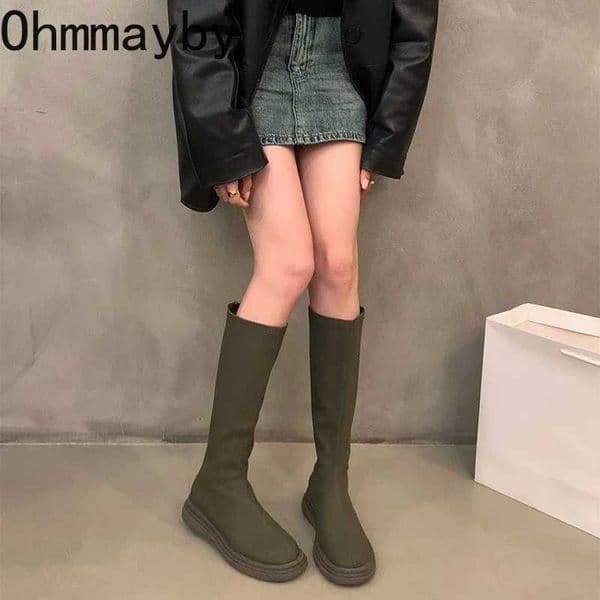 High Quality Autumn New Warm Boots Fi Womens Soft Leather Tablet Lg Boots Strap Zipper T241113
