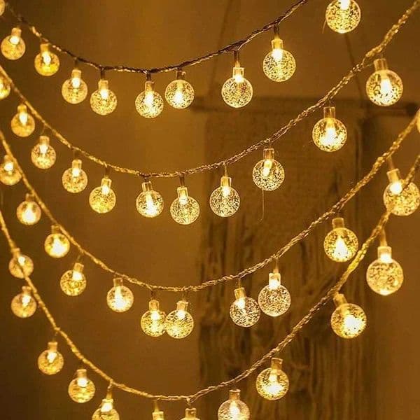 3M LED Mini String Light Crystal Ball Battery Outdoor Garden Camping Light String Light Waterproof Garden Light Ramadan Decoration X241114