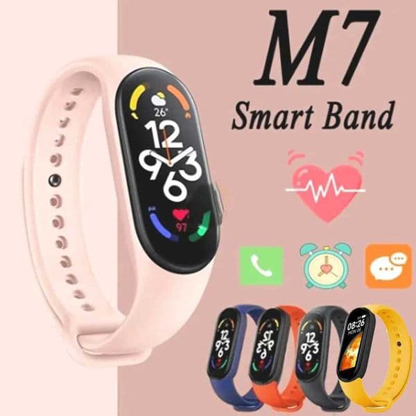 Hot Sale M7 Smart Wah Silicone Rate SmartBand Variable Dial Fitness Tracker Blood Pressure Exercise Bracelet Suitable for Mi Band 7 Mens Warm T241114
