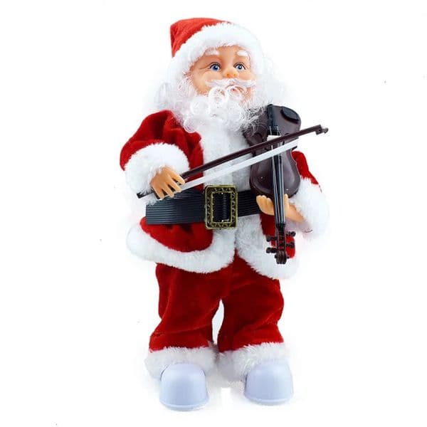 Santa Claus playing violin dancing toys Santa Claus dolls childrens music plush toys Christmas gifts 241114