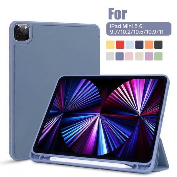 New Arrival Suitable for iPad 7/8/9th Air 4 5 10.9 Pro 11 Air 3 Pro 10.5 5/6th Pro 9.7 Mini 6 Smart Pencil Stand Cover Z241115