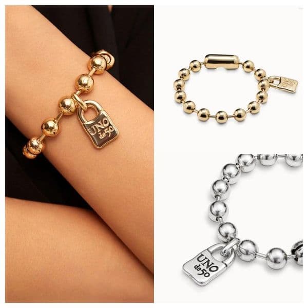 Ladies Charm Bracelets GoldPlated Vintage Charm Bracelet with Beaded Chain and Padlock Spanish Inspired Party Jewelry Z250910