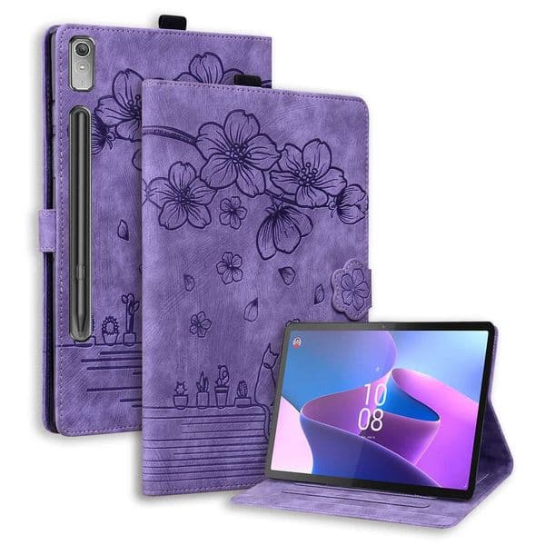 New Arrival Suitable for Xiaoxinpad Pro 12 7 Case 2023 Cute Cat Imprint Flio Cover Funda Suitable for Tab P12 Pro 2nd Generation Xiaoxin Pad Pro 12.7 inches Z241115