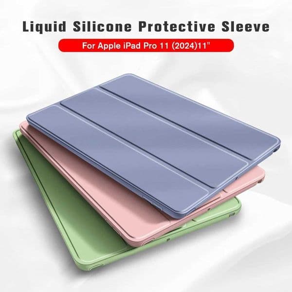 New Arrival Liquid silicone case for iPad Pro 11 (2024) 11 inch Pro11 iPad Pro 11 Trifold Stand Protective Cover Air11 Z241115