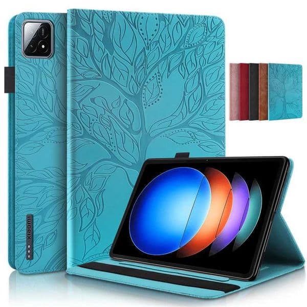 Suitable for Mi Pad 6s Pro Case 12.4-inch 3D tree embossed PU leather soft TPU back cover suitable for Mi Pad 6s Pro Case M241115