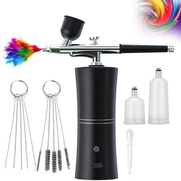 Wireless spray gun with compressor charging kit used for beauty nail art tattoo craft cake paint 241114