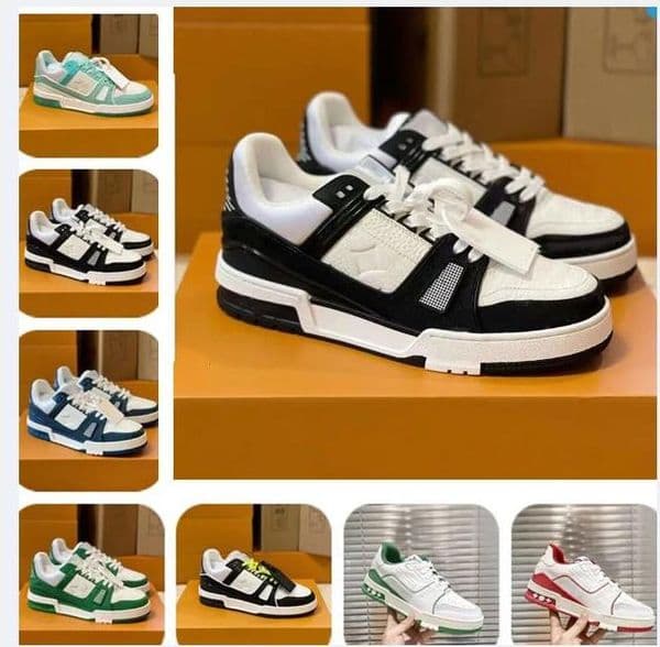 Designer Men Dress Shoes Fashion Woman Leather Lace Up Platform Sole Sneakers White Black mens womens Luxury velvet suede s1