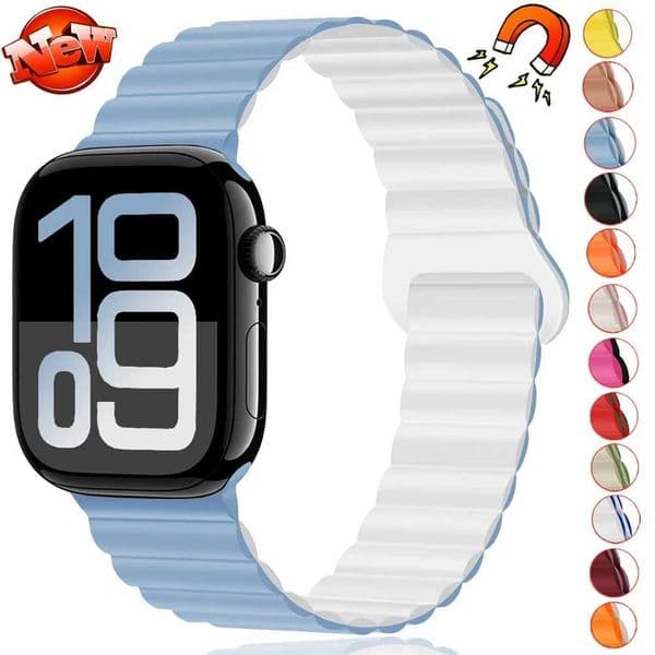 New Arrival Silicone+magnetic strap suitable for Wah Band 49mm 46mm 45mm 44mm 42mm 41 40mm wristband bracelet iWah series 10 tra 9 8 7 6 5 SE Z241115