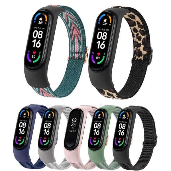 New Arrival Elastic band for Mi Band 6 5 4 3 adjustable nylon ring bracelet wristband for Mi Band 3 4 5 6 Wah strap Z241115