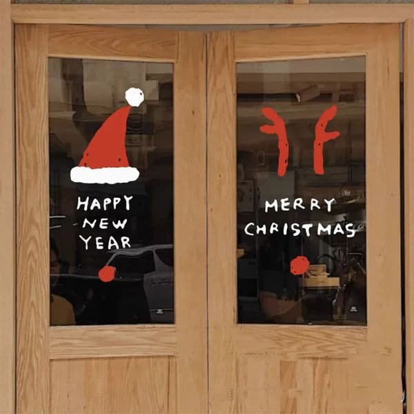 Christmas Window Stickers Wall Sticker Living Room Decals For Home Year StickersMerry Decorations 241115