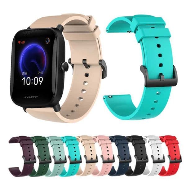 New Arrival 20mm silicone wristband suitable for Huami Amazfit Bip U Pro/Bip 3 Pro/S/GTS 4 2 Mini/GTS 4 3 2 2e smart Wah Band bracelet wristband Z241115