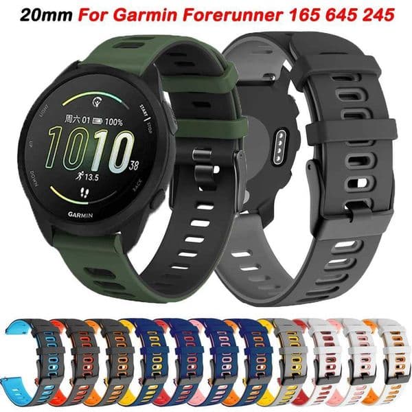 20mm silicone strap for Gin Forerunner 165 245 645 music sports strap Wah Band for Gin Active 5 3 Venu SQ 2 bracelet M241115
