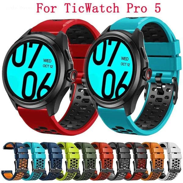 Hot Sale 24mm silicone sports Wah strap replacement for TicWah Pro 5 smart Wahband Correa T241115