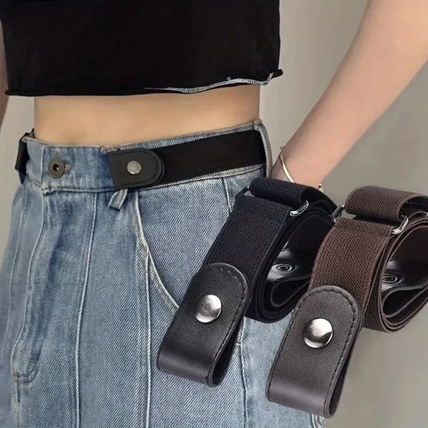 Simple And Fashionable WomenS Belt Elastic Lazy MenS Woven Invisible Seamless Unisex Jeans Length Adjustable 241116
