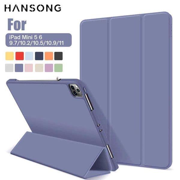 Hot Sale Suitable for iPad 10th generation Air 4 10.9 Pro 11 Air 3 10.5 9 8 7 10.2 5 6 9.7 Mini 6 Mini 5 cover with pen holder T241115