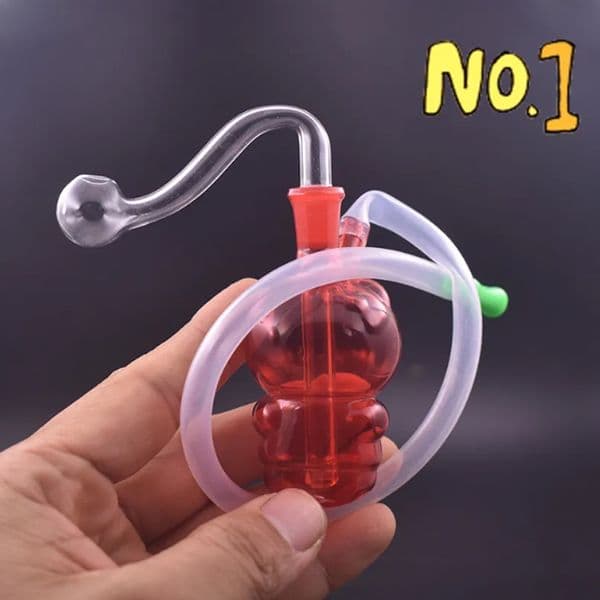 Wholesale cheap mini glass oil burner bong Honeycomb Perc mini cat shape water oil burner bong with 10mm male glass bowl