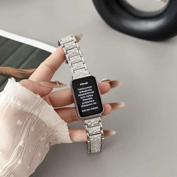 Hot Sale Wen Dress Wah Band for Galaxy Fit 3 Bracelet Adjustable Wristband Metal Alloy Replace Wahband Bling Bands T241115