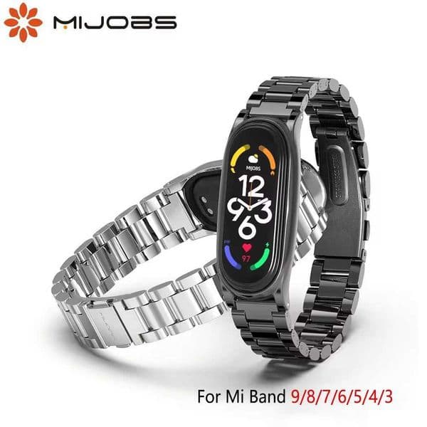 Hot Sale Suitable for Mi Band 9 8 7 6 5 4 stainless steel bracelet Suitable for Mi Band 8 Mi Band 7 wristband accessories T241115
