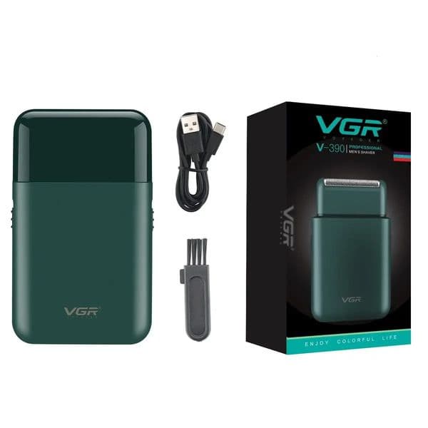 VGR 390 mini single blade cordless beard trimmer razor rechargeable foil electric face body shaver for men 241115