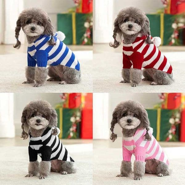 Dog sweaters Christmas pet clothing puppy clothing autumn winter pet clothing mini dog striped sweaters M241116