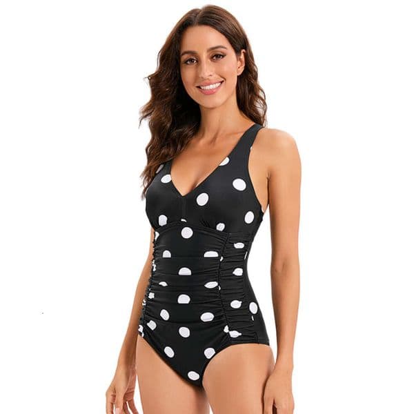 Polka Dot Swimsuit Slimming Triangle Jumpsuit for Women F41757
