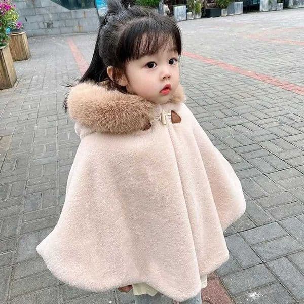 Childrens Clothing 2022 Autumn Winter Girls Cape Town Baby Wool Coat Thick Warm Solid Casual Loose Girls Winter Clothing M241116