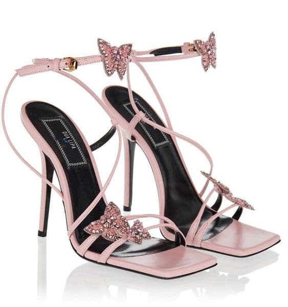 Elegant Brand x Dua Lipa Sandals Shoes Women Butterfly High Heels Sandal Leather Ankle Strap Pumps Party Wedding Lady Sexy Nice Walking EU35-43 Original Box